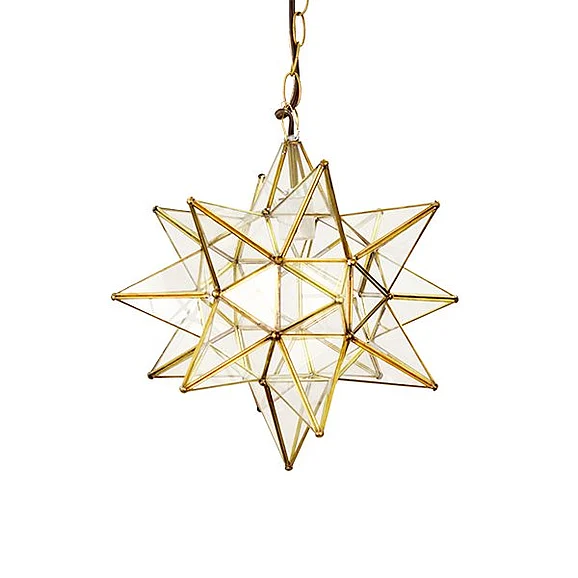 Worlds Away Moravian Small Clear Star Chandelier ACS110BR