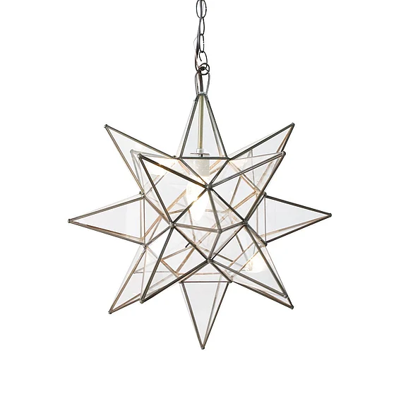 Worlds Away Moravian Large Clear Star Chandelier ACS112
