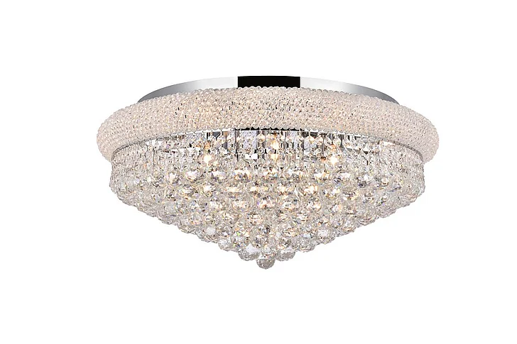Elegant Primo 15 Light Chrome Flush Mount Clear Royal Cut Crystal V1800F28C/RC