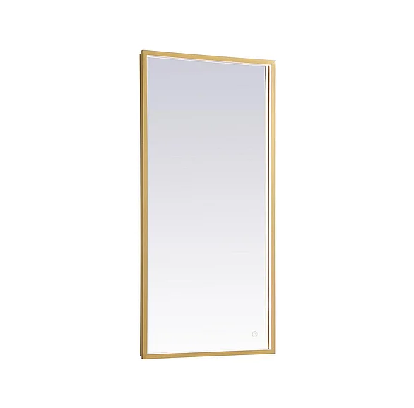 Elegant Pier 20X40 In. Led Mirror with Adjustable Color Temperature 3000K/4200K/6400K in Brass MRE62040BR