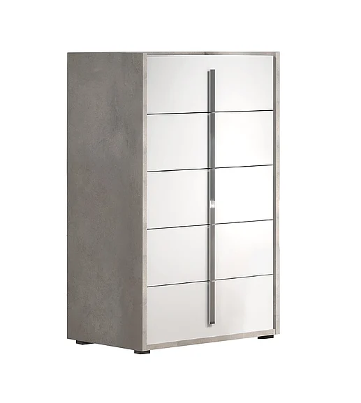 J&M Furniture Ada Premium Chest in Cemento/Bianco Opac 17448-C CLOSEOUT