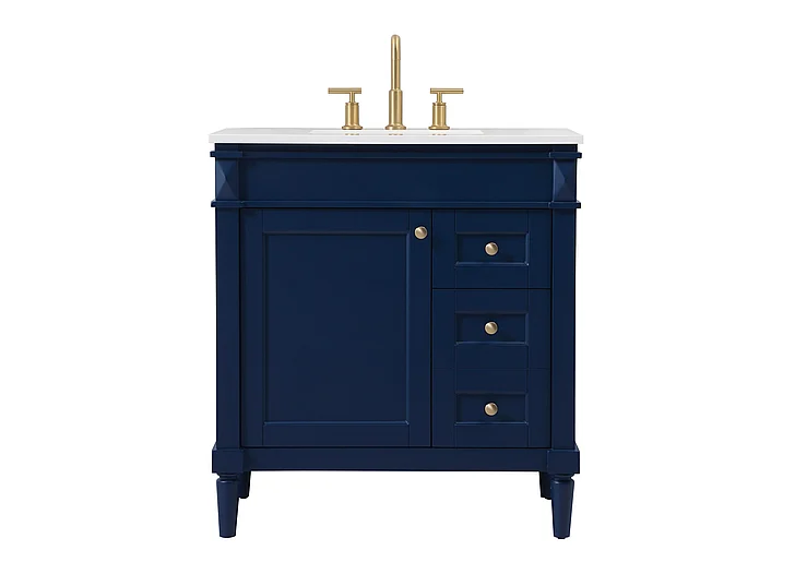 Elegant 32 In. Single Bathroom Vanity in Blue VF31832BL