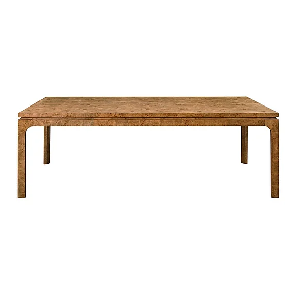 Worlds Away Modern Rectangular Dining Table in Dark Burl Wood ADAMS DBW