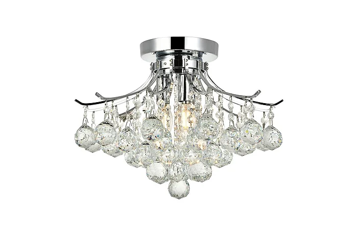 Elegant Toureg 3 Light Chrome Flush Mount Clear Royal Cut Crystal V8000F16C/RC