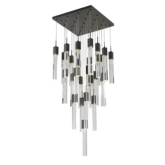 Bethel Flushed Black Gun Metal Frame Chandelier ADS10C25B