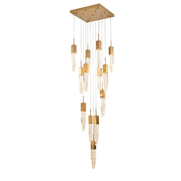 Bethel Gold Hairlined Metal Frame Chandelier ADS23C20G