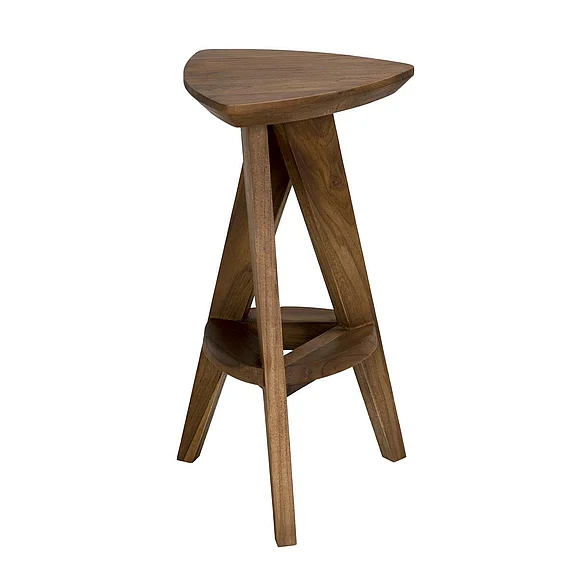 Noir Furniture Twist Counter Stool, Teak in Clear Coat Flat AE-17TS