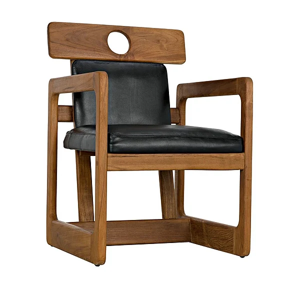 Noir Furniture Buraco Arm Chair in Teak AE-223T CLOSEOUT