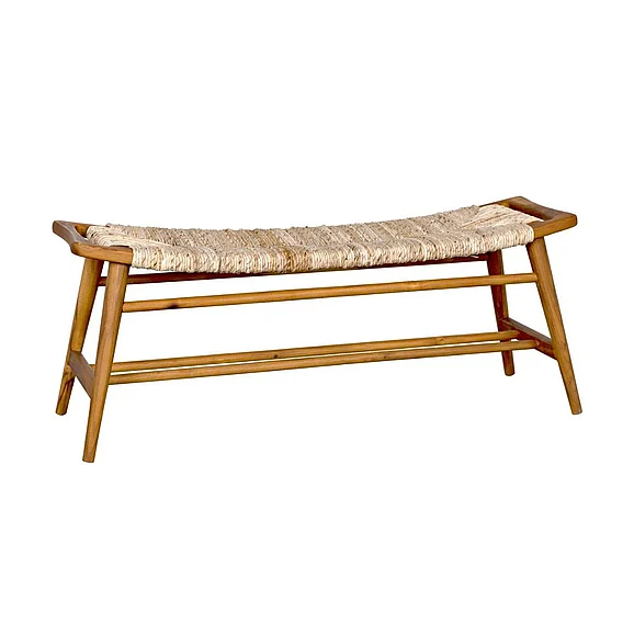 Noir Furniture Stockholm Bench w/ Woven in Brown AE-225T
