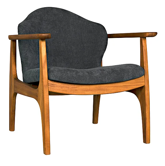 Noir Furniture Vittorio Chair with Grey Fabric AE-231G CLOSEOUT