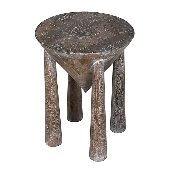 Noir Furniture Kongo Side Table in Weathered Teak AE-338WT