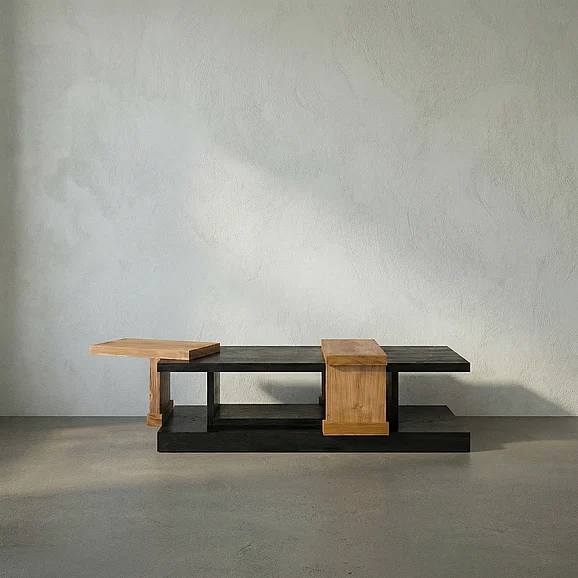 Noir Furniture Fleming Coffee Table, Charcoal Black and Clear Coat Flat AE-355TCHB CLOSEOUT