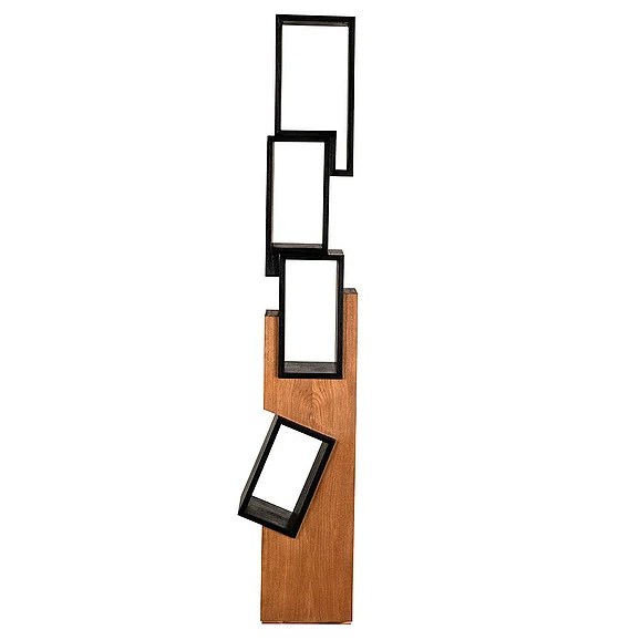 Noir Furniture Jackson Shelf, Charcoal Black and Clear Coat Flat AE-357TCHB