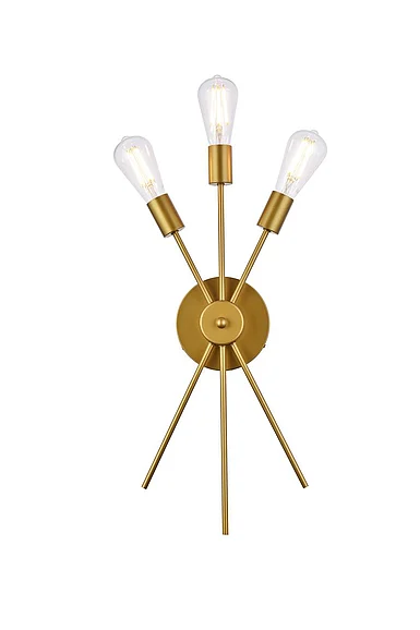 Elegant Lucca 11 In. Bath Sconce in Brass LD640W10BR CLOSEOUT