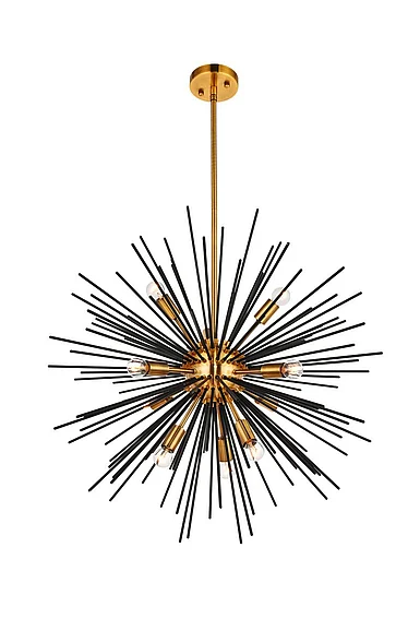 Elegant Daegan 10 Light 26 In. Light Antique Brass Pendant LD5023