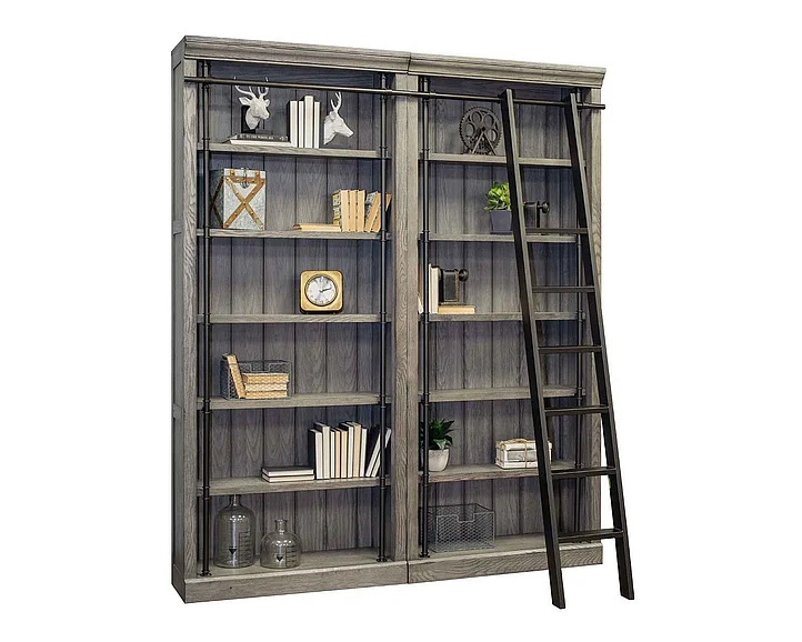 Martin Furniture Avondale 2pc 94” H Two Tall Bookcases in Gray