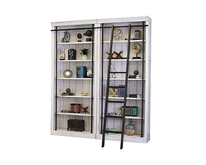 Martin Furniture Avondale 2pc 94” H Two Tall Bookcases in White