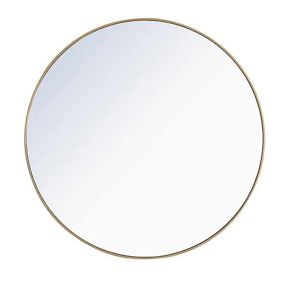Elegant Metal Frame Round Mirror 48 In. Brass Finish MR4048BR