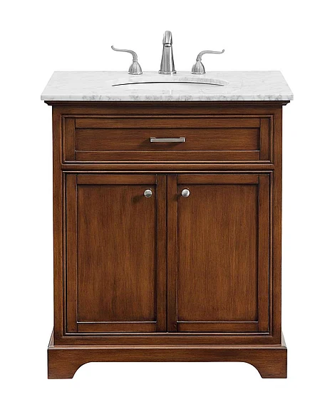 Elegant 30 In. Single Bathroom Vanity Set in Teak VF15030TK