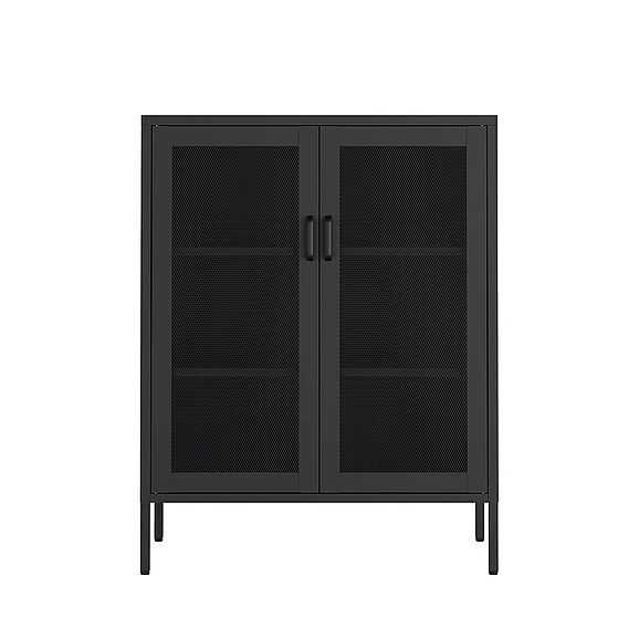 Manhattan Comfort Amelia 32" Metal Accent Cabinet in Black AF008-BK