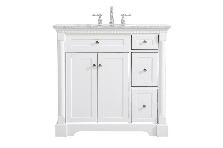 Elegant 36 In. Single Bathroom Vanity in White VF53036WH