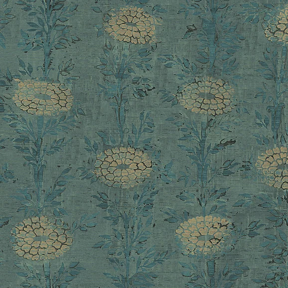 York D08-Best Sellers French Marigold Teal & Gold Wallpaper AF6519 (Double Roll)