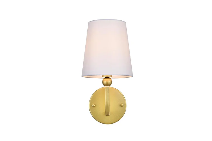 Elegant Colson 1 Light Brass and Clear Bath Sconce LD7322W6BRA