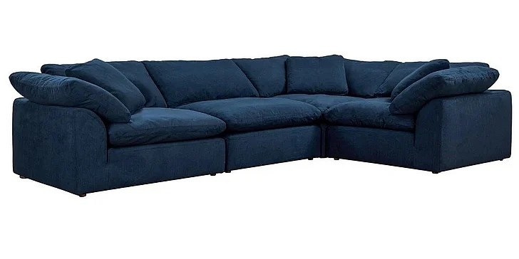 Sunset Trading Puff 4PC Slipcovered L-Shaped Sectional Sofa SU-1458-49-3C-1A