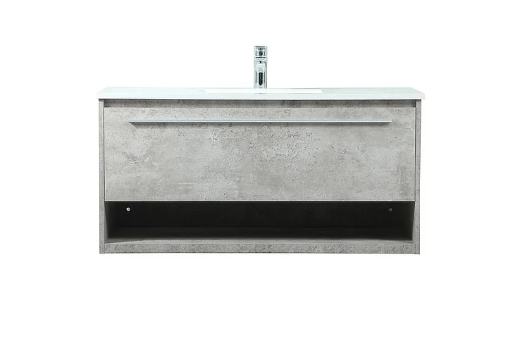 Elegant 40 In. Single Bathroom Vanity in Concrete Grey VF43540MCG CLOSEOUT