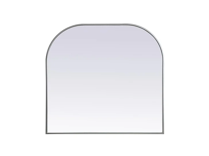 Elegant Metal Frame Arch Mirror 36X34 In. in Silver MR1B3634SIL