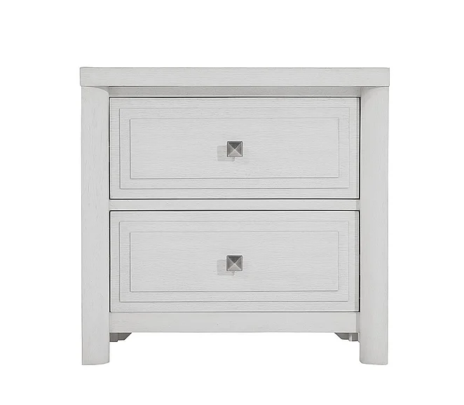 Sunset Trading Dover 2 Drawer Nightstand in Cerused Dove White AG-638-670N
