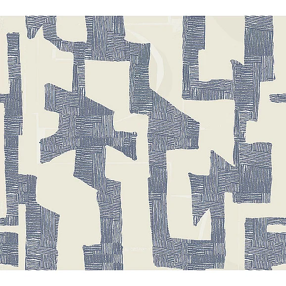 York F16-Artistic Abstracts Modern Tribal Almond & Navy Wallpaper AG2104 (Double Roll)