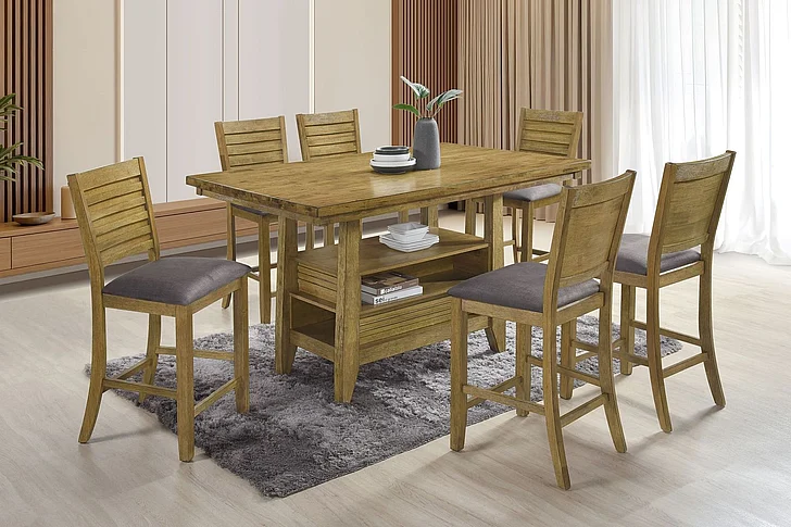 ECI San Antonio 7pc Counter Height Dining Set in Antique Brown