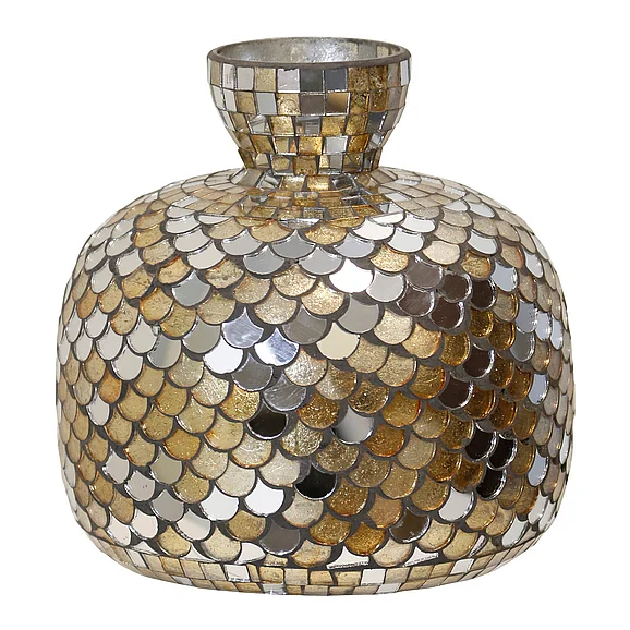 StyleCraft Brown Mosaic Glass Vase AI11396