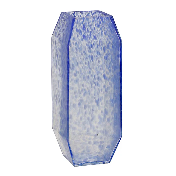 StyleCraft Graniglia Blue Transparent Rubic Vase AIT10065