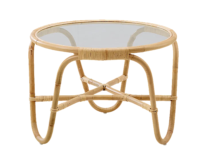 Sika-Design Icons Charlottenborg Glass Top Coffee Table in Natural Skin AJ-45