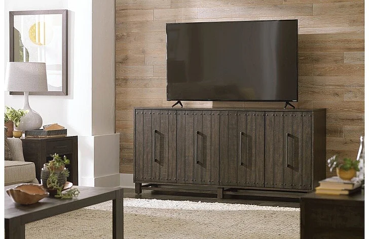 Hammary Portman 2pc Entertainment Console Set in Raw Umber
