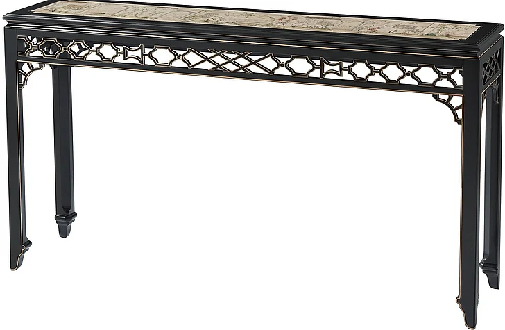 Theodore Alexander Long Hall Chinoiserie Console Table