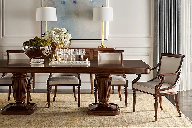 Theodore Alexander Althorp Living History 7pc Haddon Extension Dining Table Set