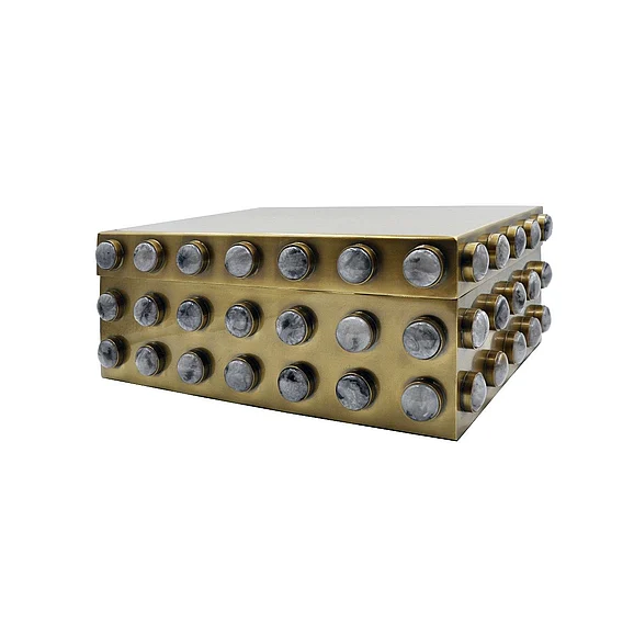 Worlds Away Alba Large Rectangle Brass Box ALBA LG