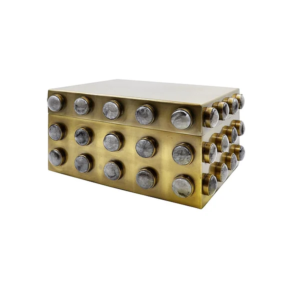 Worlds Away Alba Small Rectangle Brass Box ALBA SM