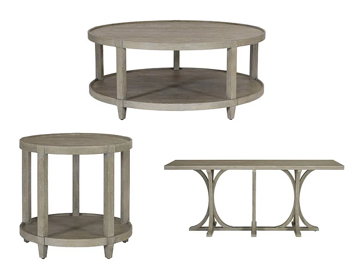 Bernhardt Albion 3pc Occasional Living Room Set in Pewter