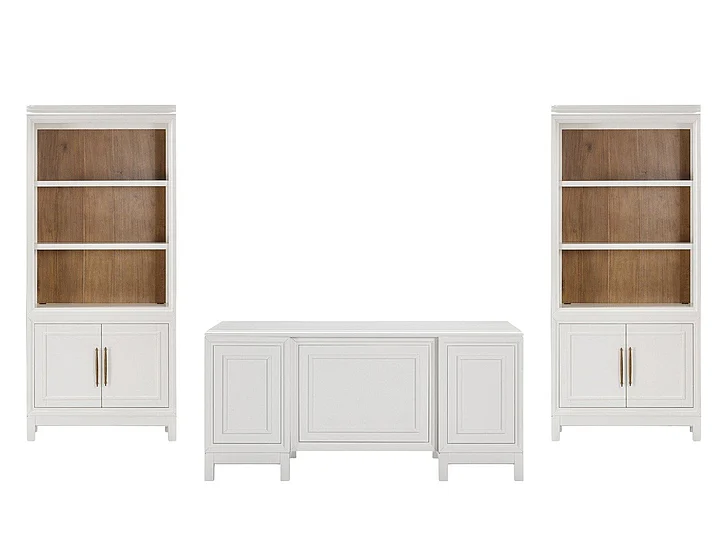 Aspenhome Alexander 3pc 66" Executive Office Set in White