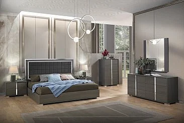 J&M Furniture Alice Matte Gray 2pc Bedroom Set