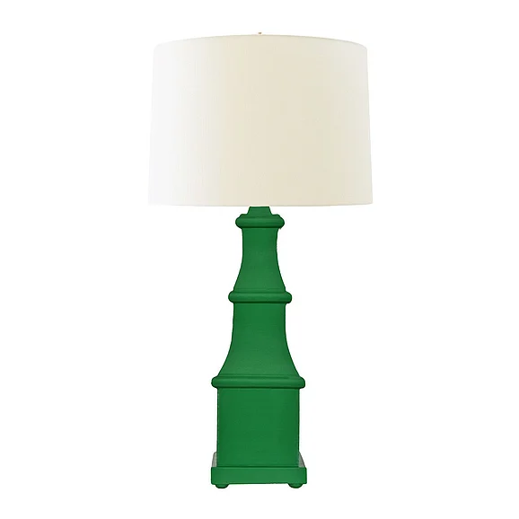 Worlds Away Allegra Handpainted Tiered Tole Table Lamp in Green ALLEGRA GR