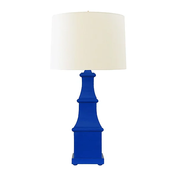Worlds Away Allegra Handpainted Tiered Tole Table Lamp in Royal Blue ALLEGRA RBL