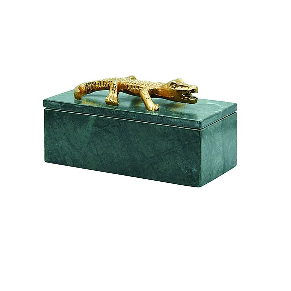 Worlds Away Allie Green Marble Box ALLIE