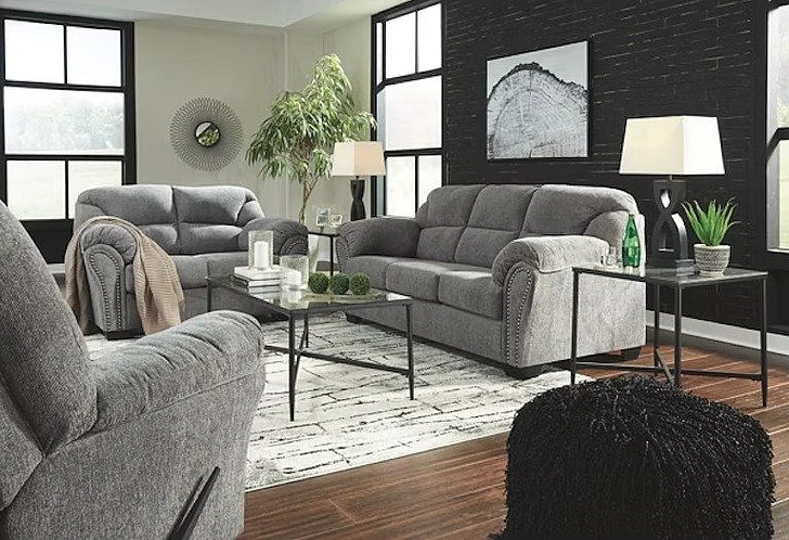 Ashley Furniture Allmaxx 2pc Sofa Living Room Set in Pewter