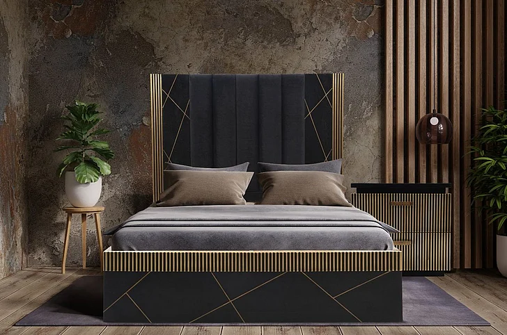 Galaxy Home Allure 2pc Bedroom Set in Black