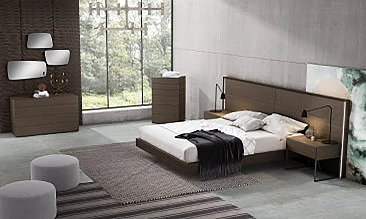 J&M Almada 4pc Panel Bedroom Set in Ash